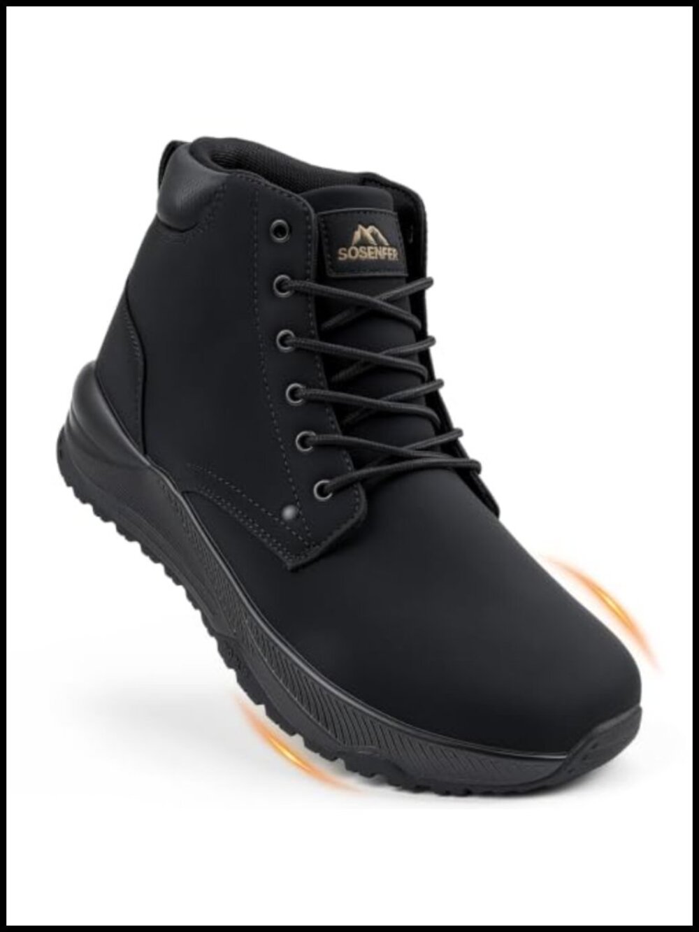 Men's Non Slip Work Boots Wide Toe Box Mid Top Support Lace-Up